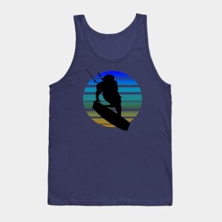 Kitesurfing Female Rider Silhouette Retro Sunset Tank Top